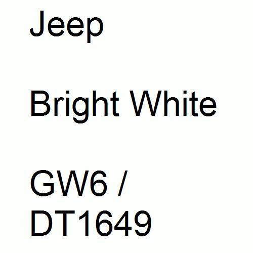 Jeep, Bright White, GW6 / DT1649.